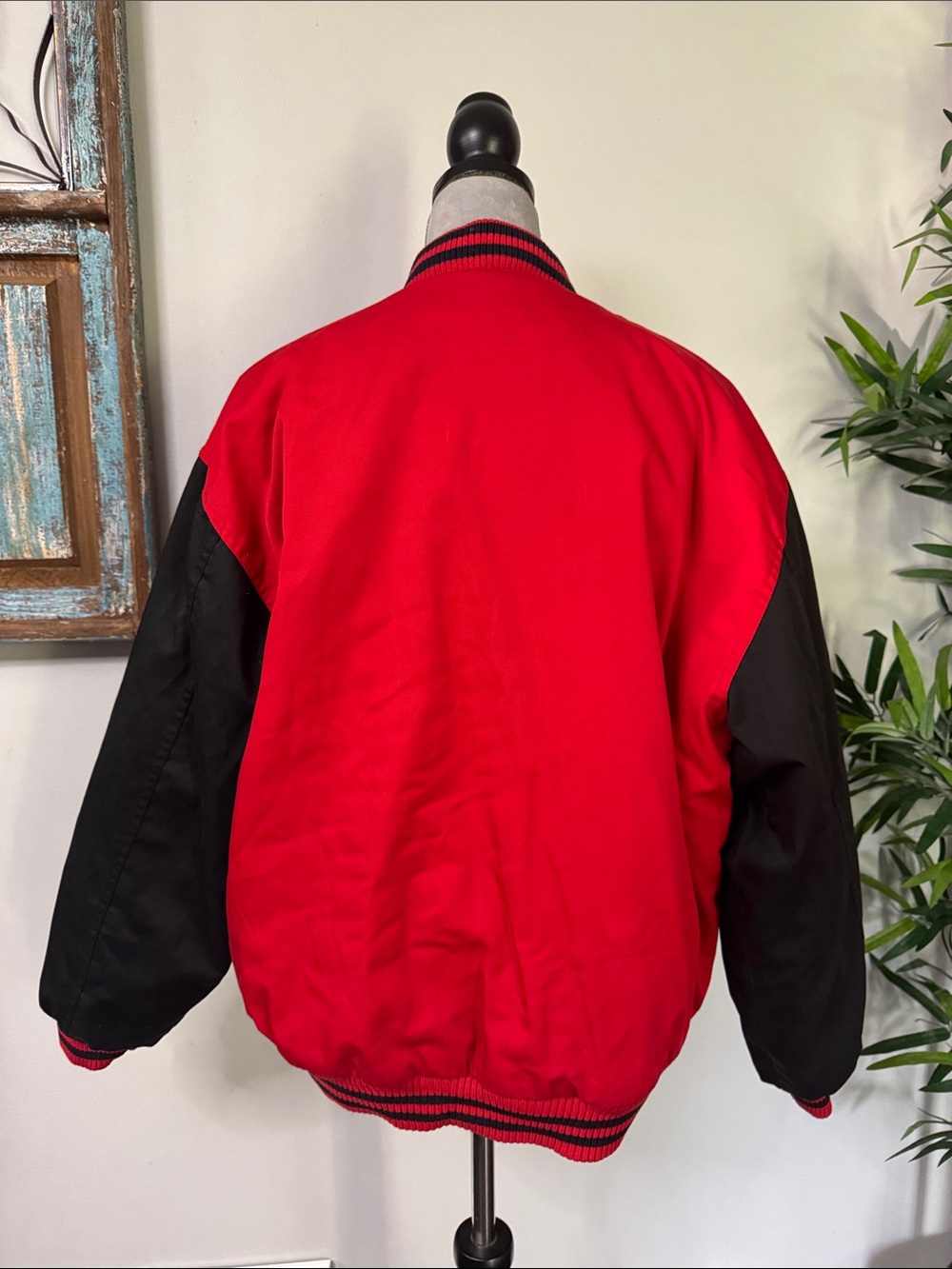Chicago Bulls Red and Black Varsity Bomber Jacket - Picture 5 of 12
